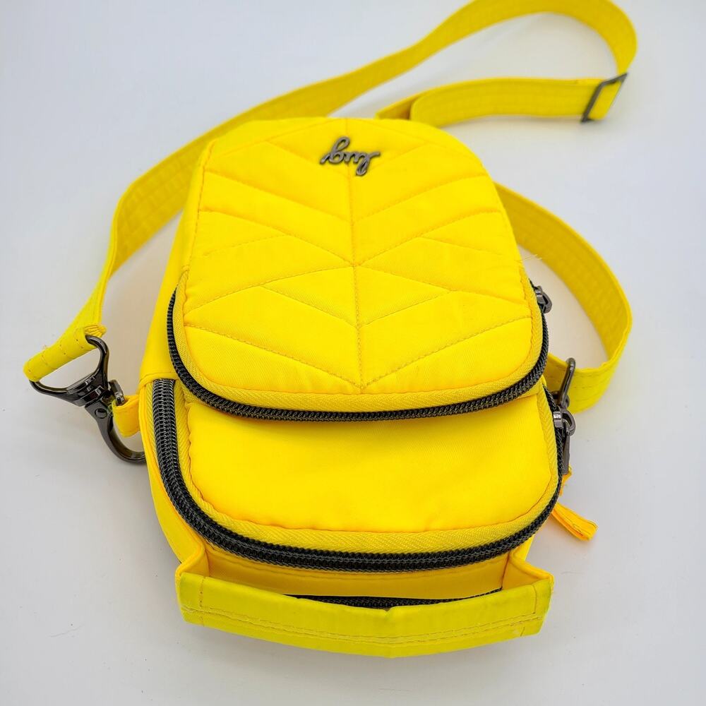Lug Skeeter Crossbody Bag Yellow Zip Top Adjustable Convertible Purse RFID - Picture 4 of 10